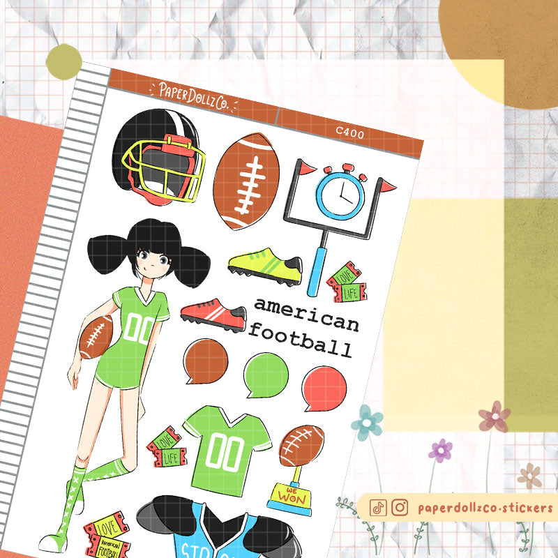 American Foot Ball Collections PaperDollzCo Planner Sticker | C400