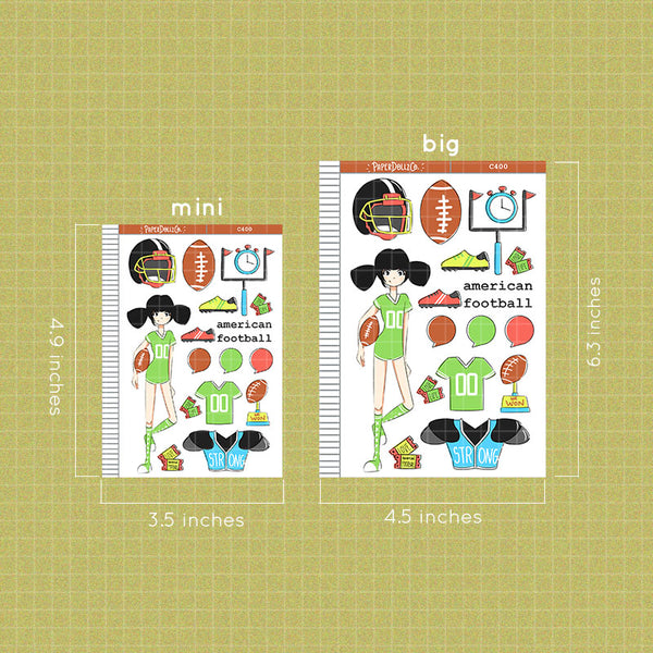 PaperDollzCo American Foot Ball Planner Sticker | C400