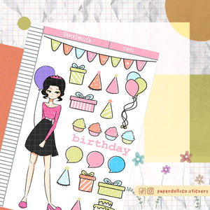 Birthday Collections PaperDollzCo Planner Sticker | C401