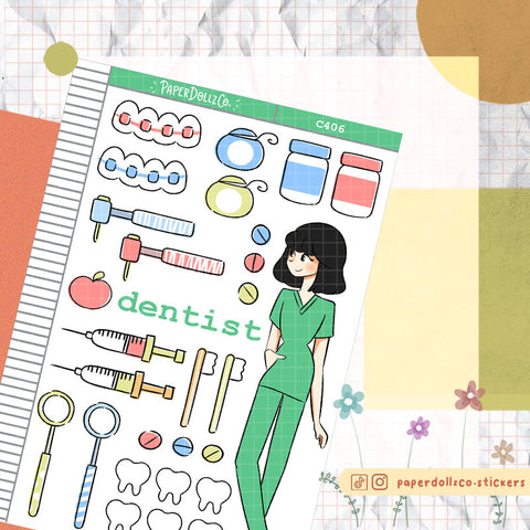 Dentist Collections PaperDollzCo Planner Sticker | C406