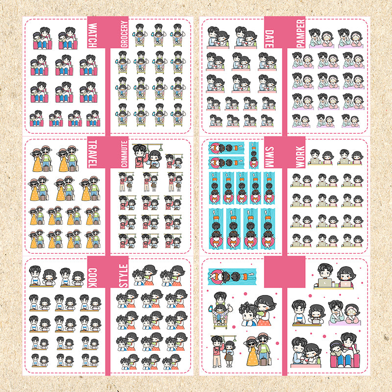 Couple Activities | PaperDollzCo | Activity Sticker Book | ca001