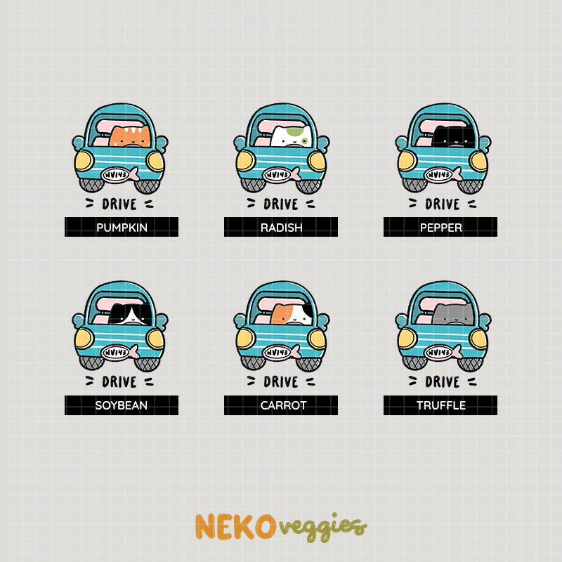 Drive | Activity | Neko Veggies Sticker | nv001