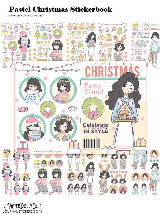 Pastel Christmas | Planner Sticker Book | CB002