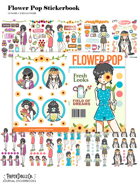 Flower Pop | Planner Sticker Book | CB006a