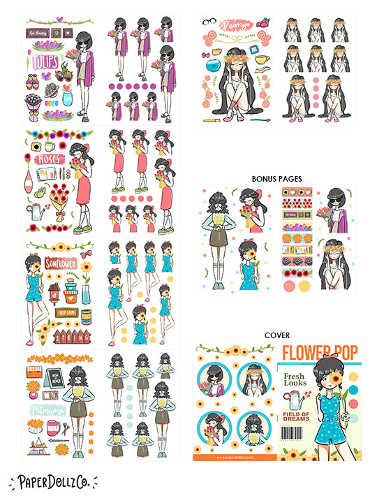 Flower Pop | Planner Sticker Book | CB006a