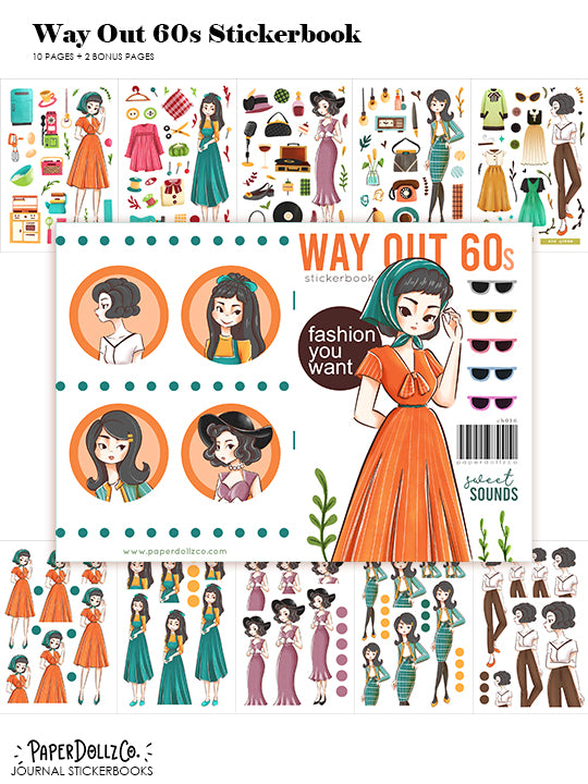 Way Out 60s | Planner Sticker Book | CB016