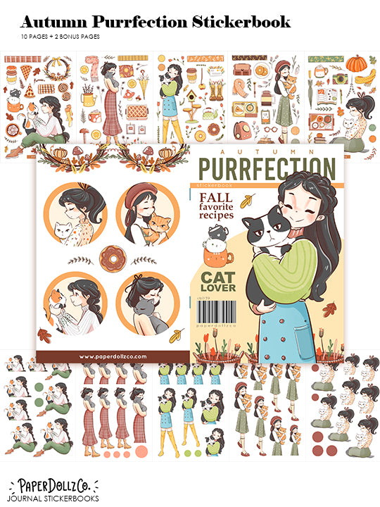 Autumn Purrfection | Planner Sticker Book | CB039