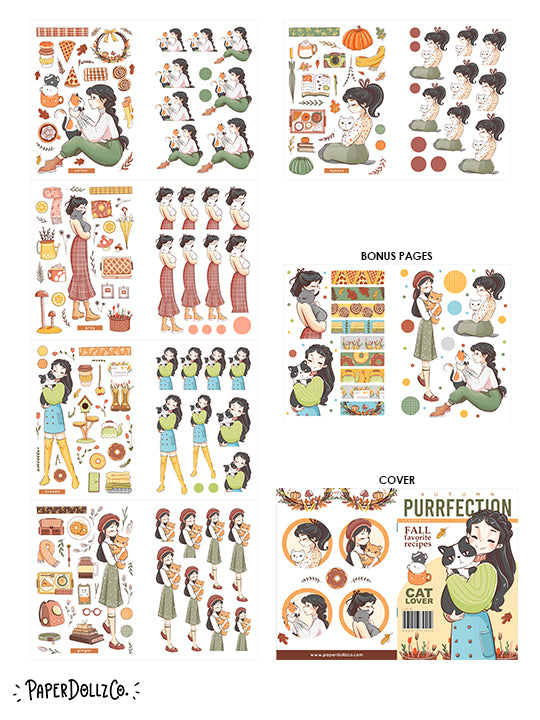 Autumn Purrfection | Planner Sticker Book | CB039