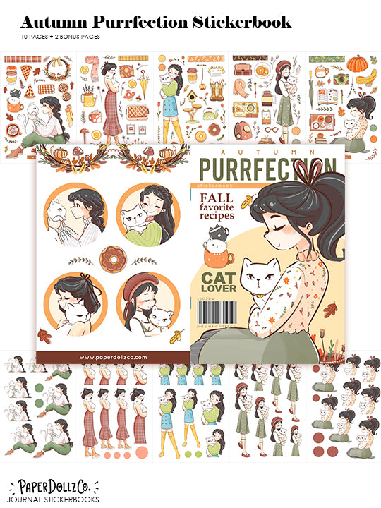 Autumn Purrfection | Planner Sticker Book | CB039W