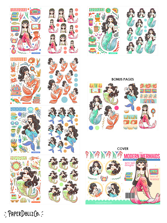 The Modern Mermaids | Planner Sticker Book | CB045