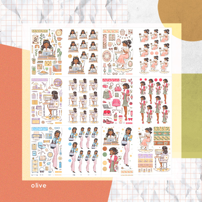 Working Women PaperDollzCo Planner Sticker Book | CB048