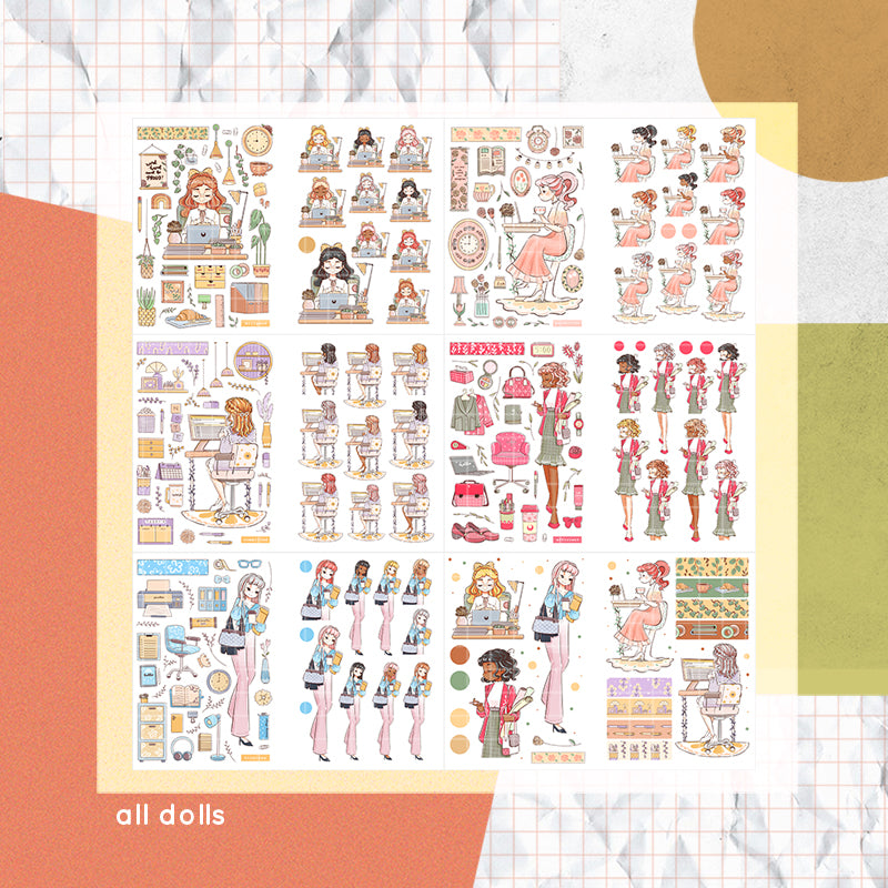 Working Women PaperDollzCo Planner Sticker Book | CB048