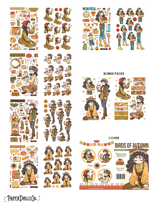 Birds of Autumn | Planner Sticker Book | CB049