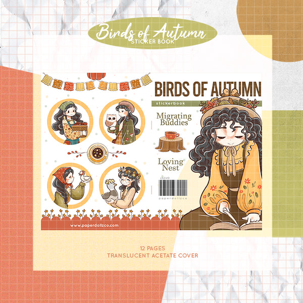 Birds of Autumn PaperDollzCo Planner Sticker Book | CB049