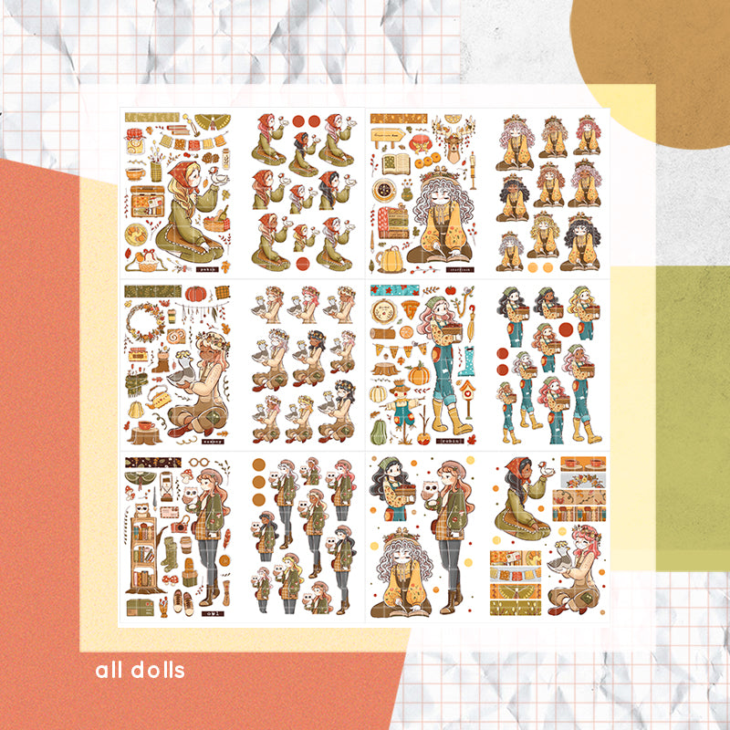 Birds of Autumn PaperDollzCo Planner Sticker Book | CB049