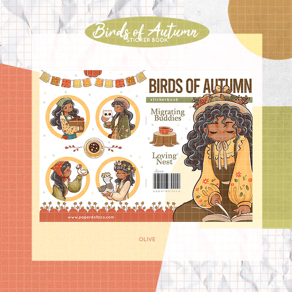Birds of Autumn PaperDollzCo Planner Sticker Book | CB049