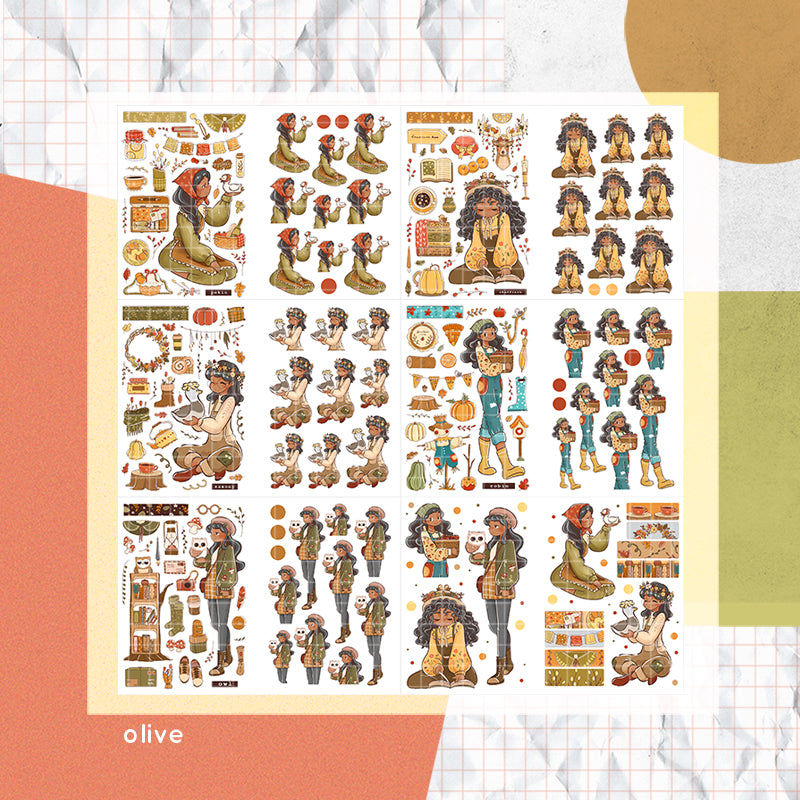 Birds of Autumn PaperDollzCo Planner Sticker Book | CB049
