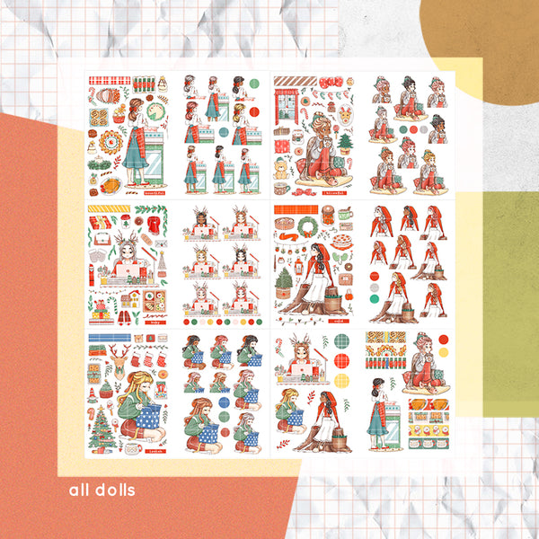 Joy to the Dolly World PaperDollzCo Planner Sticker Book | CB053