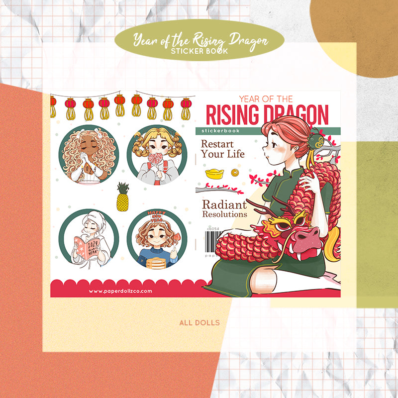 Year of the Rising Dragon PaperDollzCo Planner Sticker Book | CB054