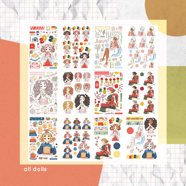 Year of the Rising Dragon PaperDollzCo Planner Sticker Book | CB054