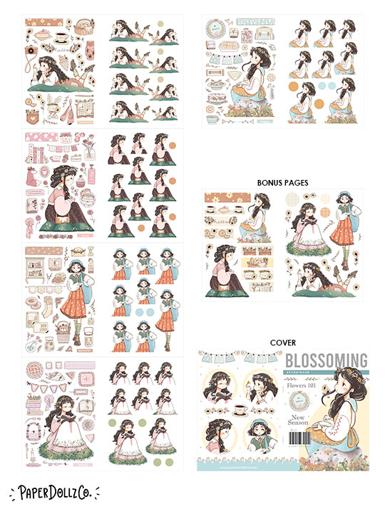 Blossoming PaperDollzCo Planner Sticker Book | CB057