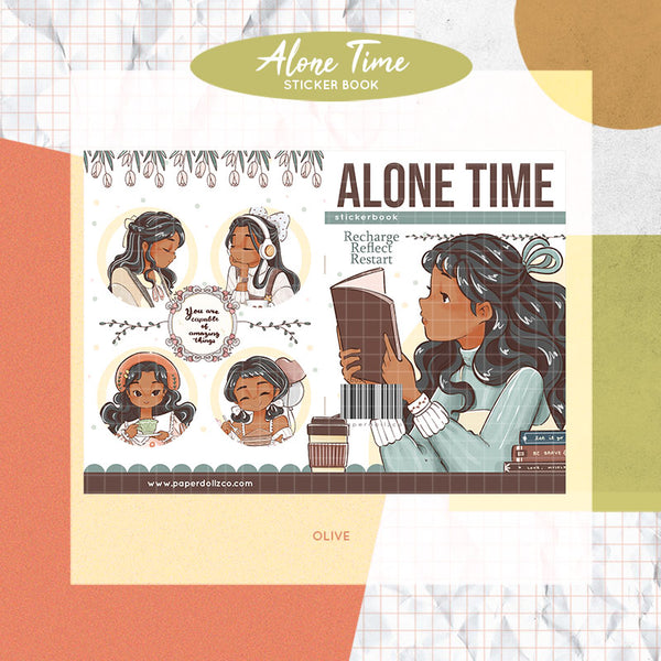 Alone Time PaperDollzCo Planner Sticker Book | CB058