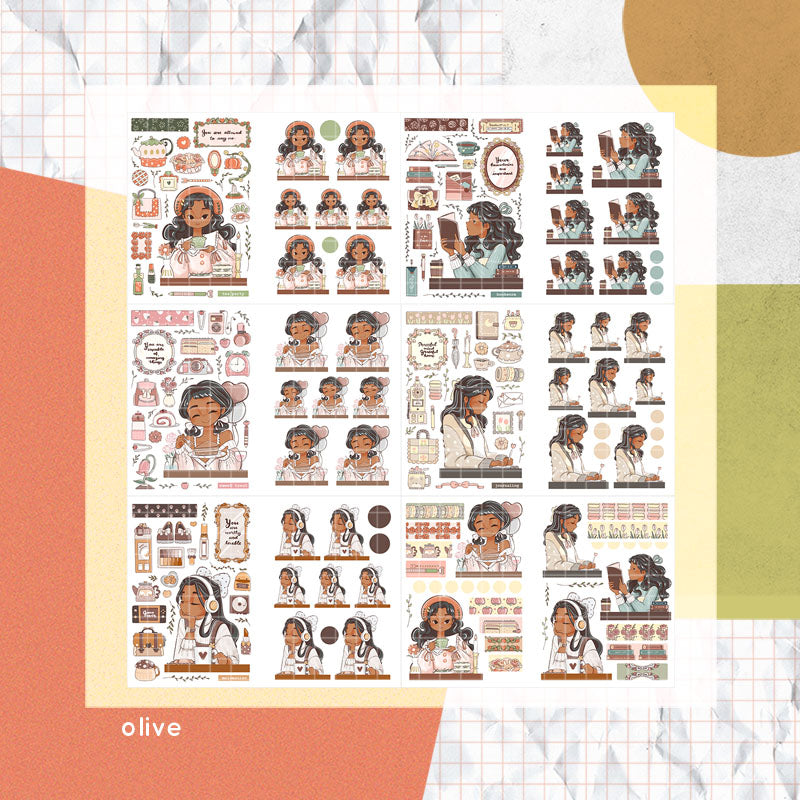 Alone Time PaperDollzCo Planner Sticker Book | CB058