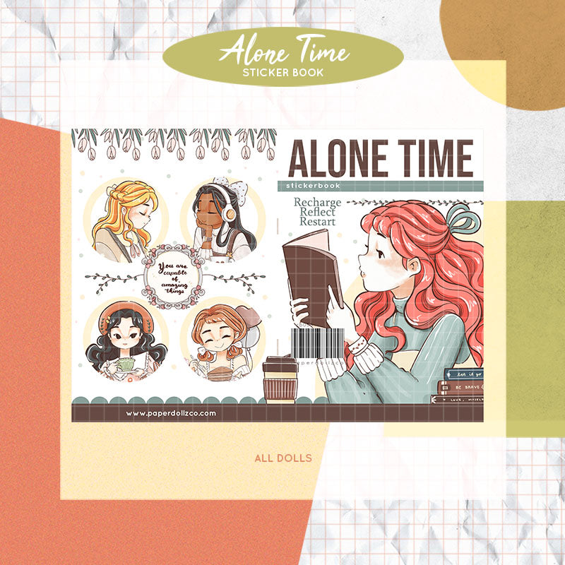 Alone Time PaperDollzCo Planner Sticker Book | CB058