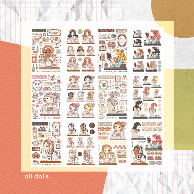 Alone Time PaperDollzCo Planner Sticker Book | CB058