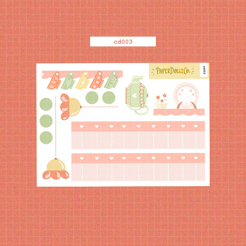 Alone Time | Hobonichi | Cousin Daily Sticker Kit | Cd003