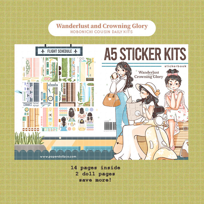 WanderLust and Crowning Glory A5 Kits Sticker Book | CDB004