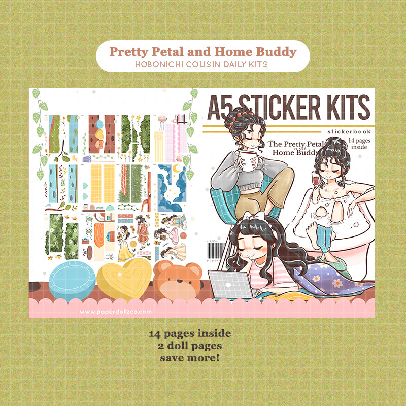 Pretty Petal and Home Buddy | A5 Kits Sticker Book | CDB005