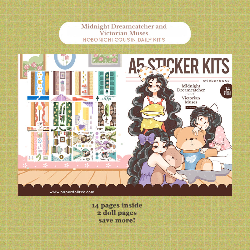 Midnight Dreamcatcher and Victorian Muses | A5 Kits Sticker Book | CDB007