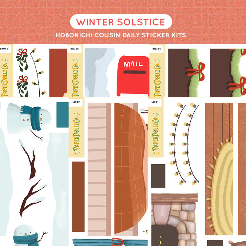 Winter Solstice Hobonichi Cousin Daily Sticker Kit