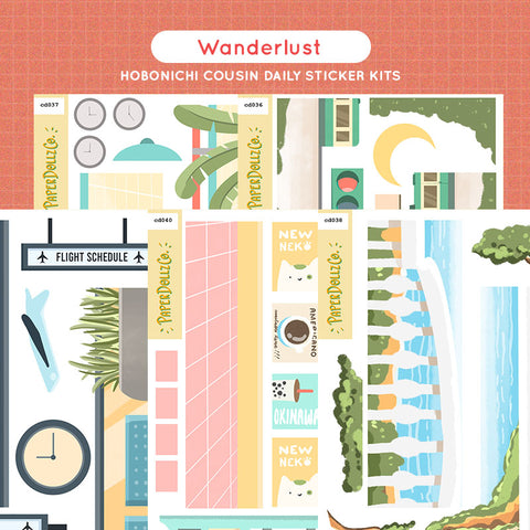 Wanderlust Hobonichi Cousin Daily Sticker Kit