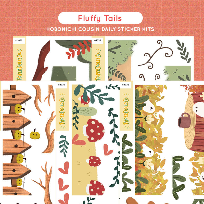 Fluffy Tails Hobonichi Cousin Daily Sticker Kit