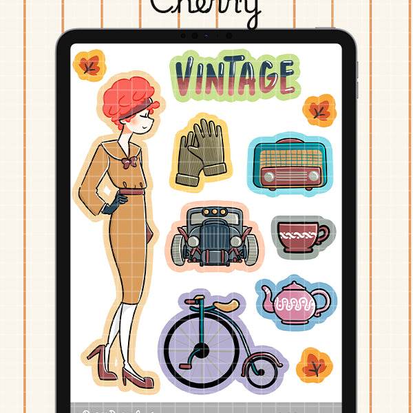 Vintage Digital File | Cherry | PaperDollzCo