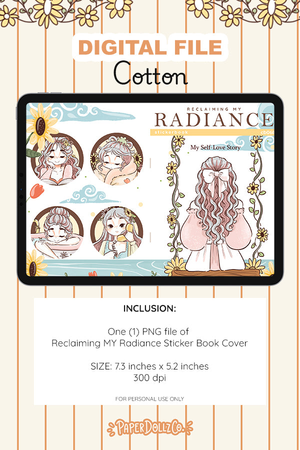 Reclaiming My Radiance Sticker Book Digital File | Cotton | PaperDollzCo