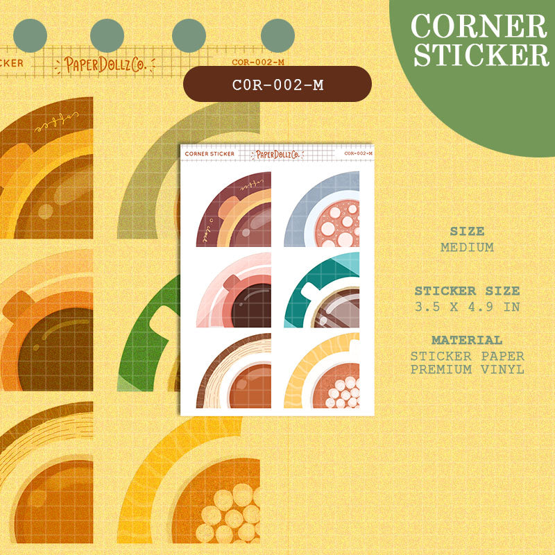 Paperdollzco | Medium Corner Stickers | cor-002-M