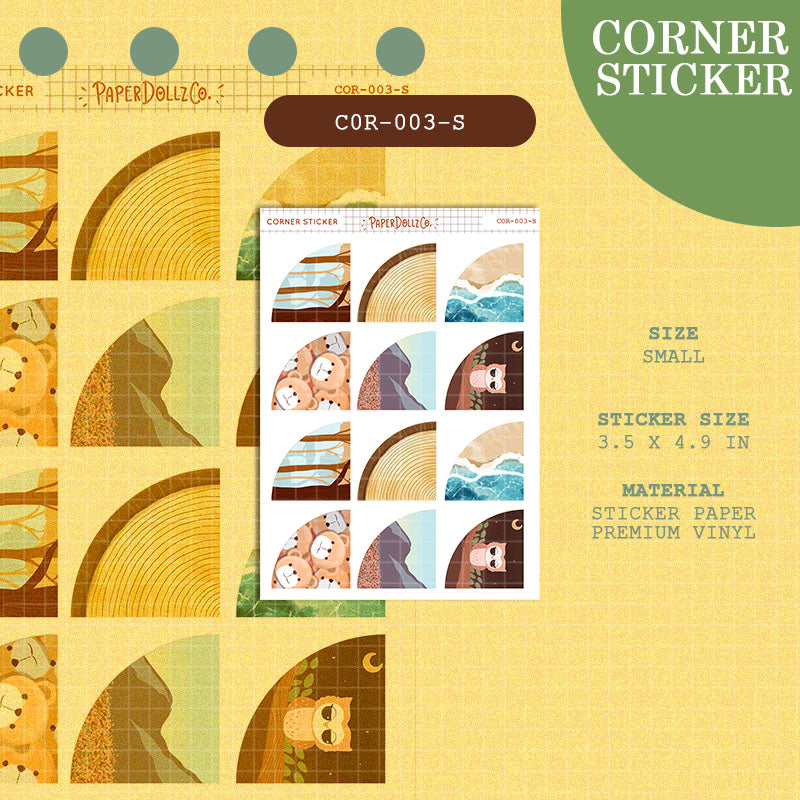 Paperdollzco | Small Corner Stickers | cor-003-S