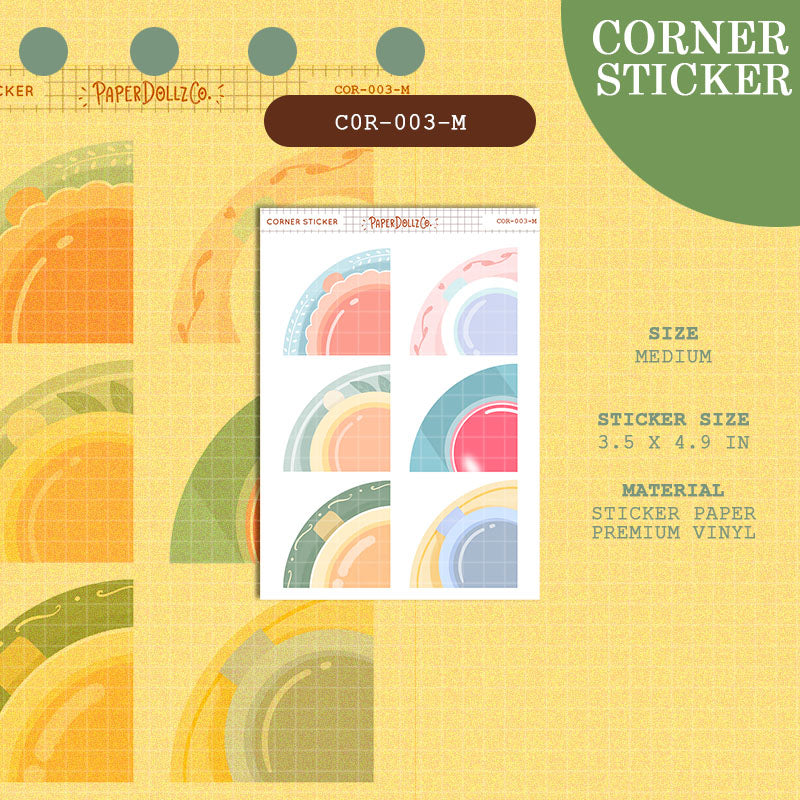 Paperdollzco | Medium Corner Stickers | cor-003-M