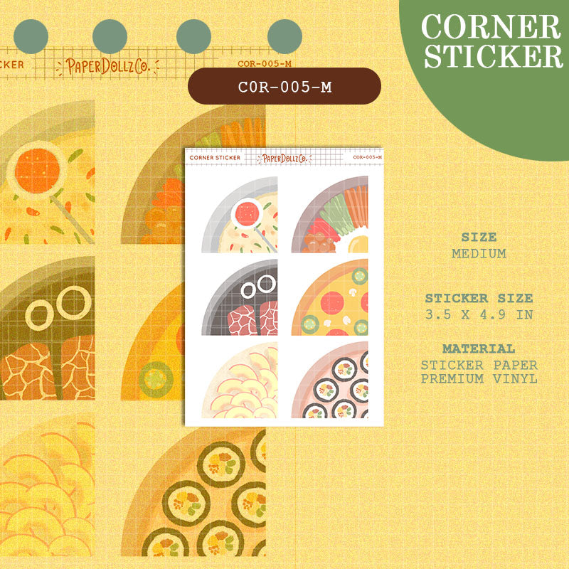 Paperdollzco Medium Corner Stickers