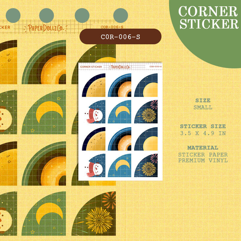 Paperdollzco | Small Corner Stickers | cor-006-S