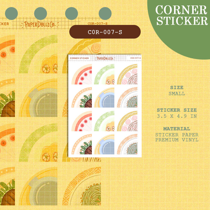 Paperdollzco | Small Corner Stickers | cor-007-S