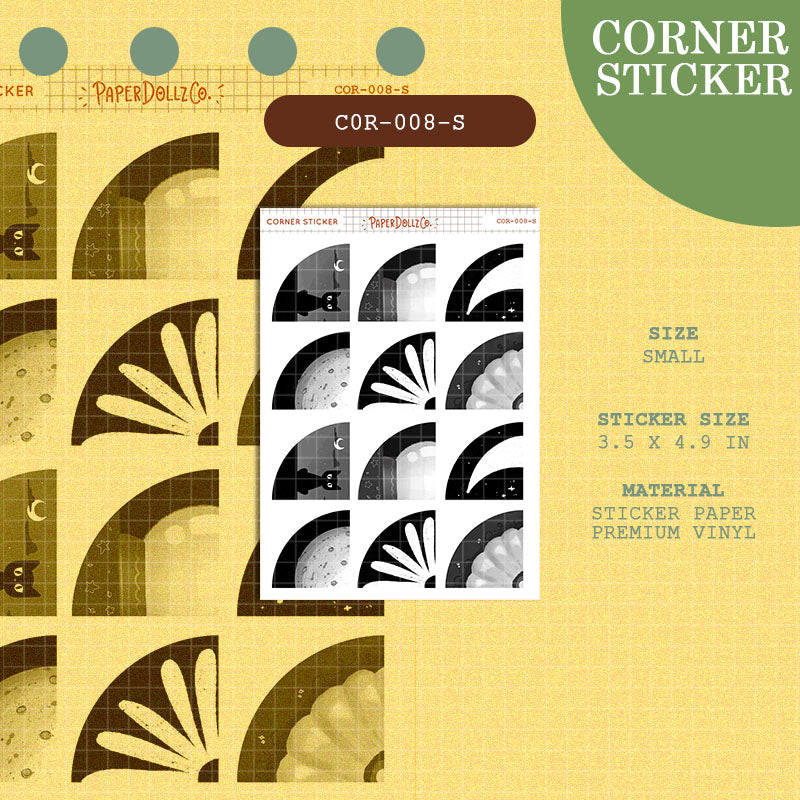 Paperdollzco | Small Corner Stickers | -cor-008-S