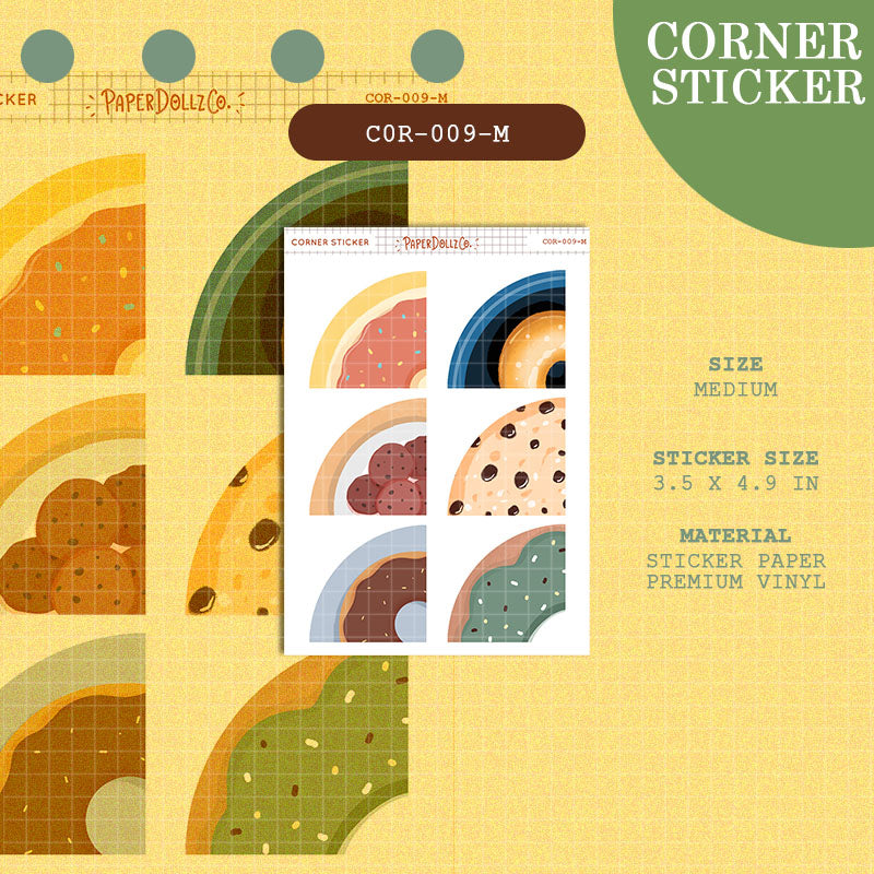 Paperdollzco | Medium Corner Stickers | cor-009-M