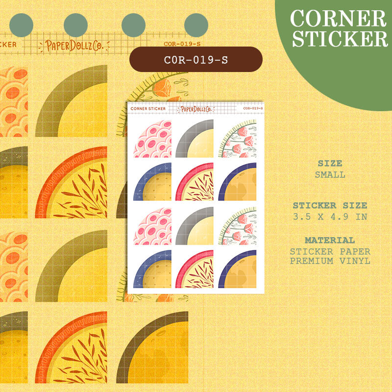 Paperdollzco | Small Corner Stickers | cor-019-S