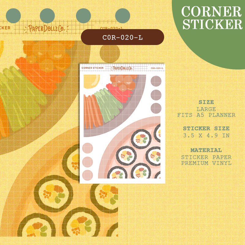 Paperdollzco | Large Corner Stickers | cor-020-L