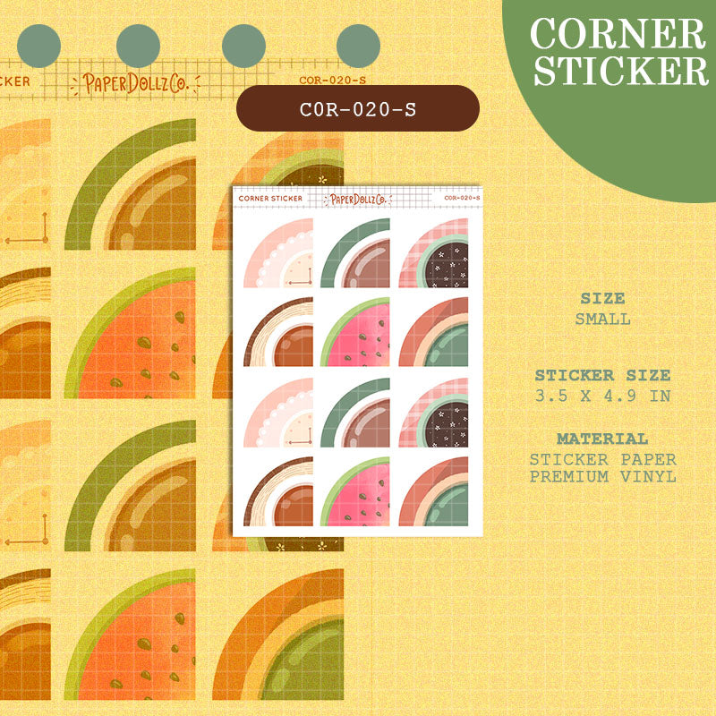 Paperdollzco | Small Corner Stickers | cor-020-S