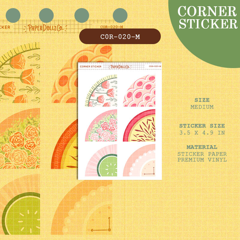 Paperdollzco Medium Corner Stickers